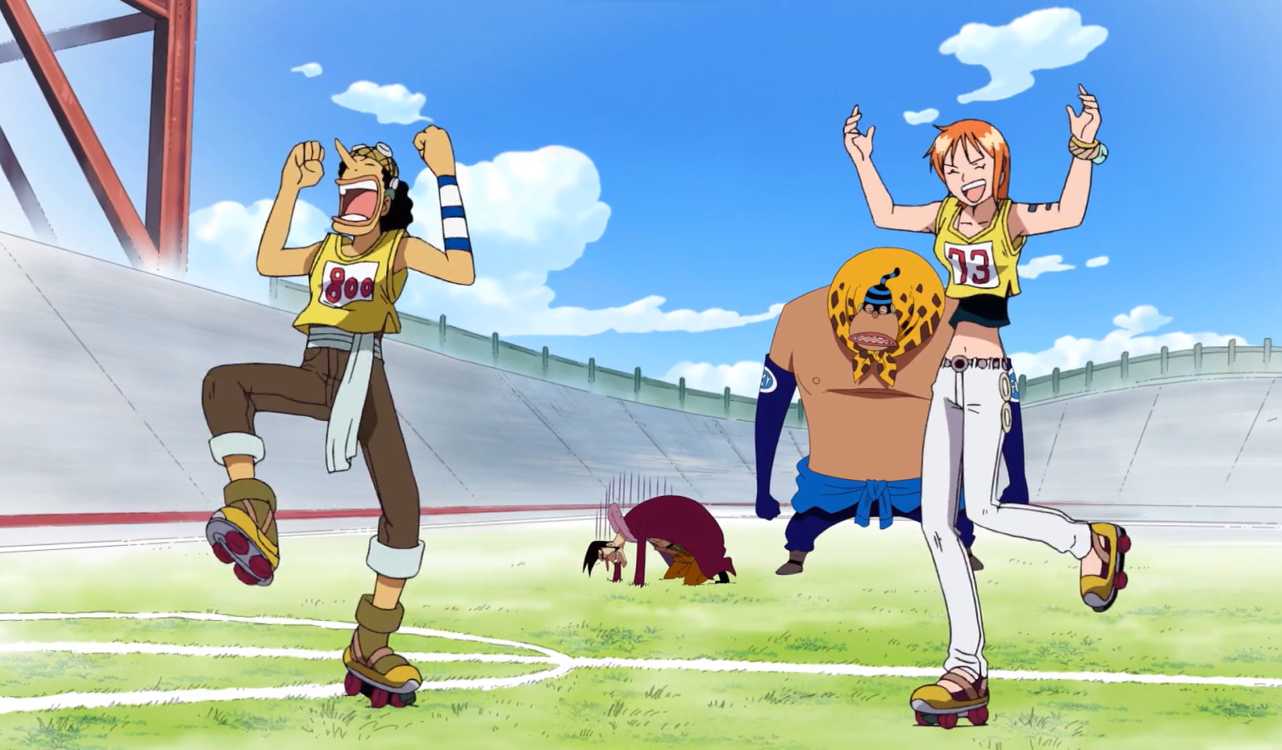 One Piece Long Ring Long Land Straw Hats Win Roller Race