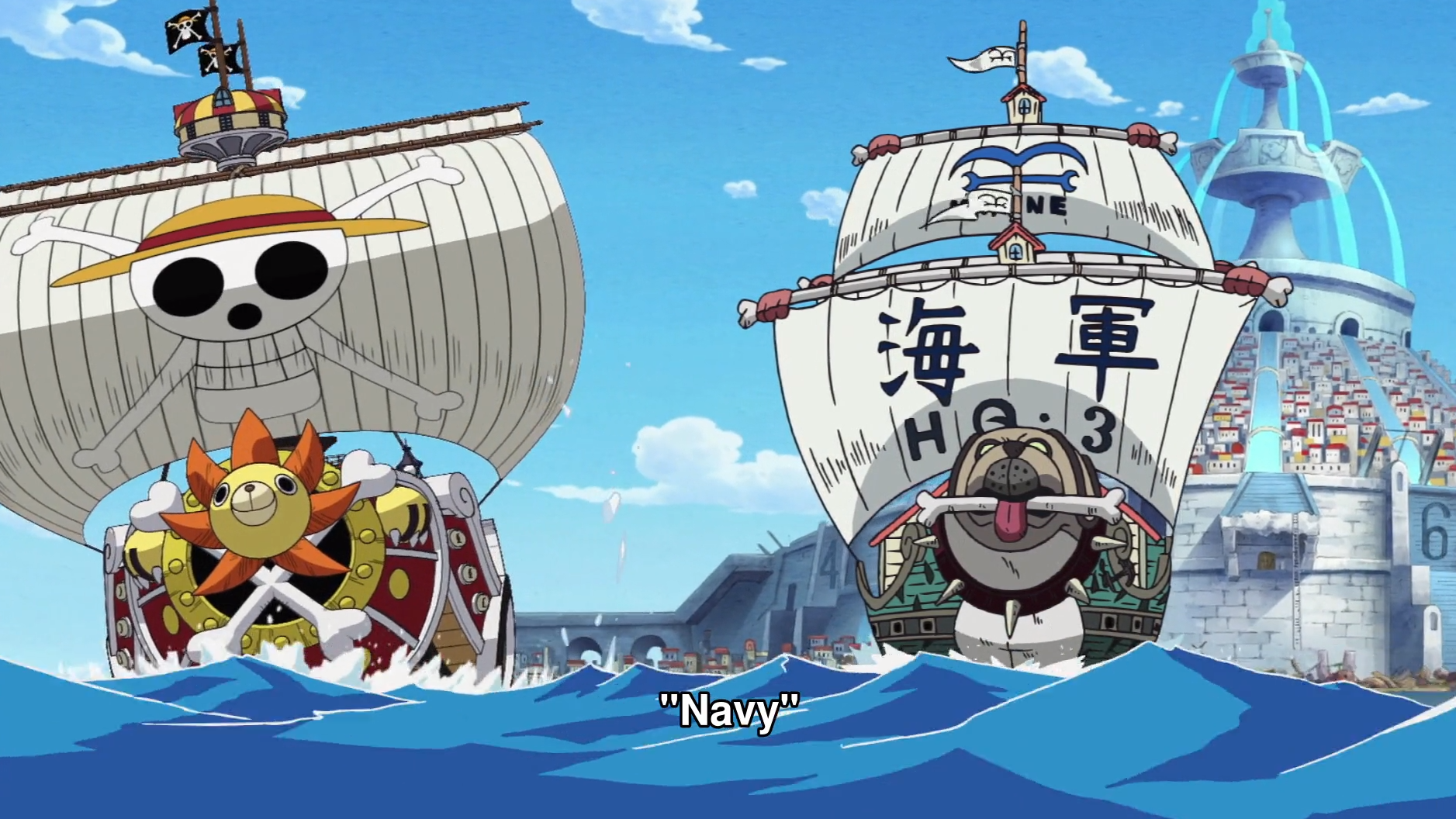 One Piece Post-Enies Lobby Garp chases after Straw Hats