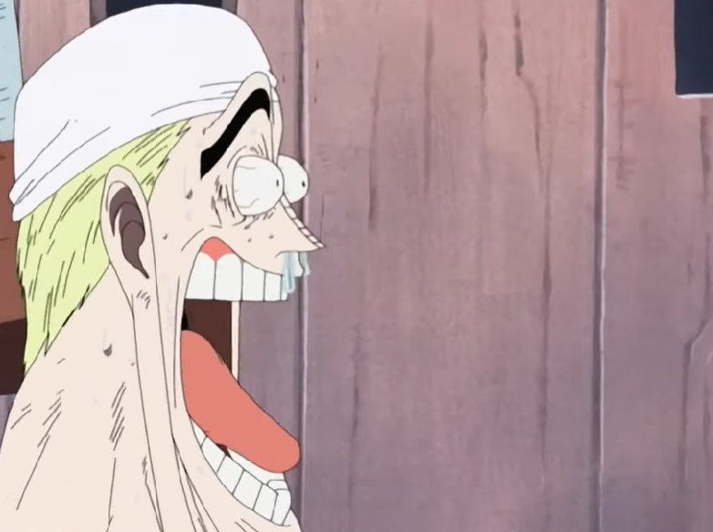 One Piece Skypiea Enels reaction surprised to Luffys rubber body