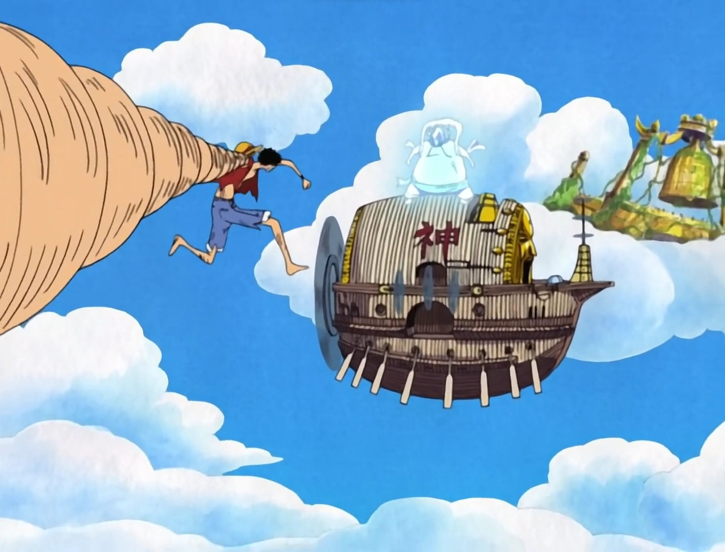 One Piece Skypiea Luffy final attack against Enel