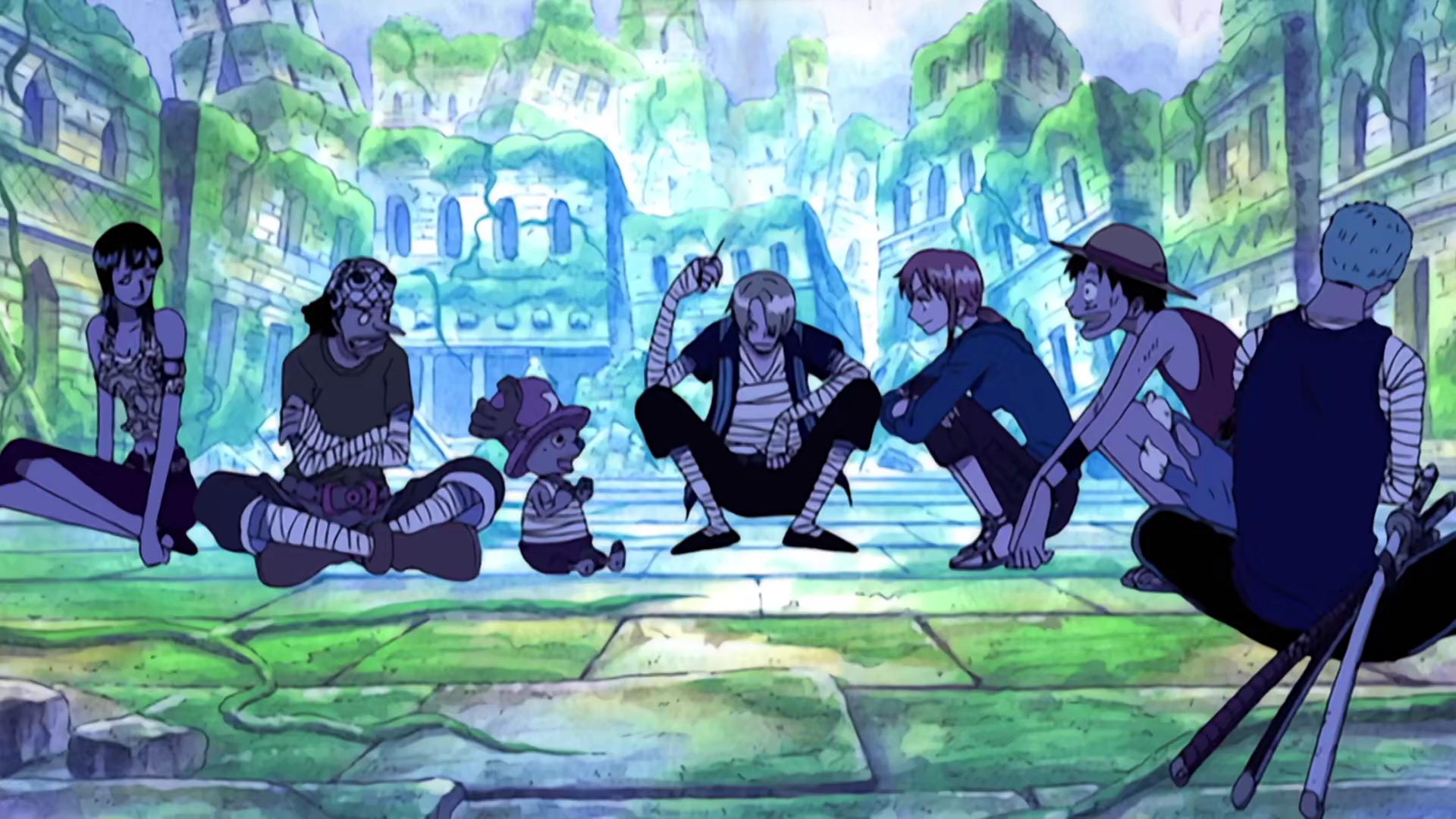 One Piece Skypiea The Straw Hats prepare their plan to steal the gold and run