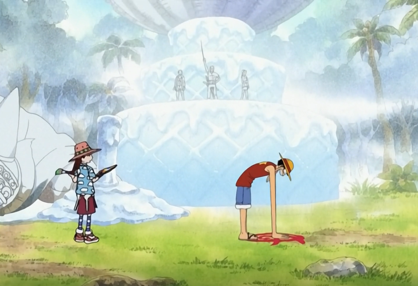 One Piece Luffy under the effect of Miss Goldenweek's devil fruit