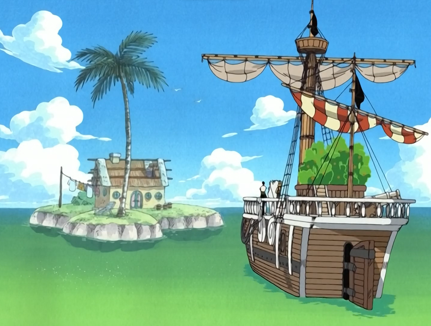 One piece going merry inside laboon the whale island