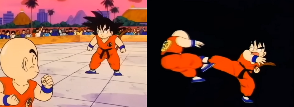 Original Dragon Ball Goku vs Krillin