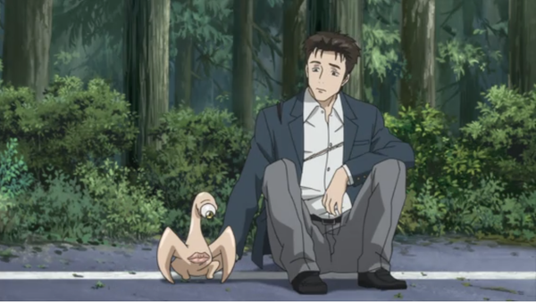 Parasyte The Maxim Izumi Shinichi Migi Sitting on Road