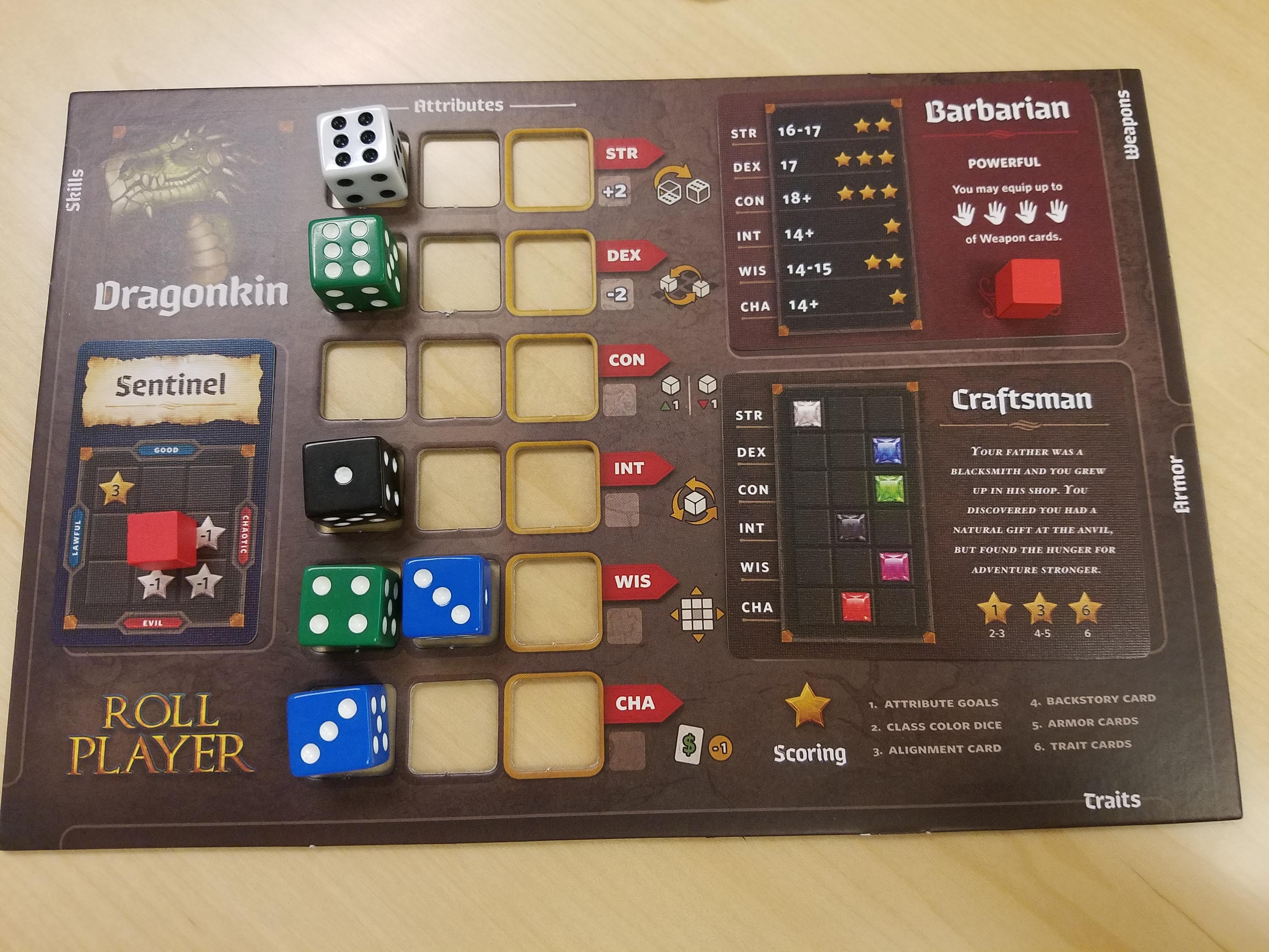 Roll Player Board Game Dragonkin