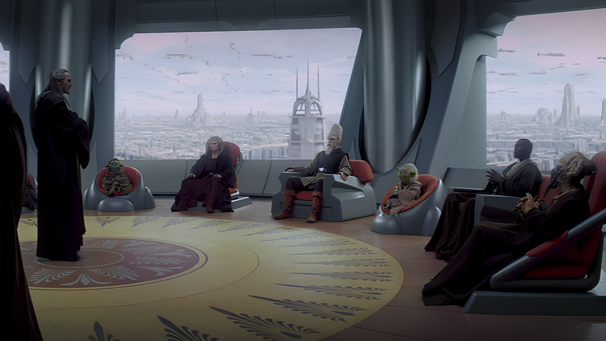 Star Wars Episode 1 Phantom Menace Qui-Gon With Jedi Council