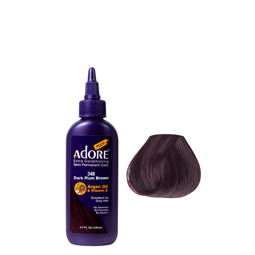 Adore Plus Semi Permanent Hair Color - 348 Dark Plum Brown – Haircare Works