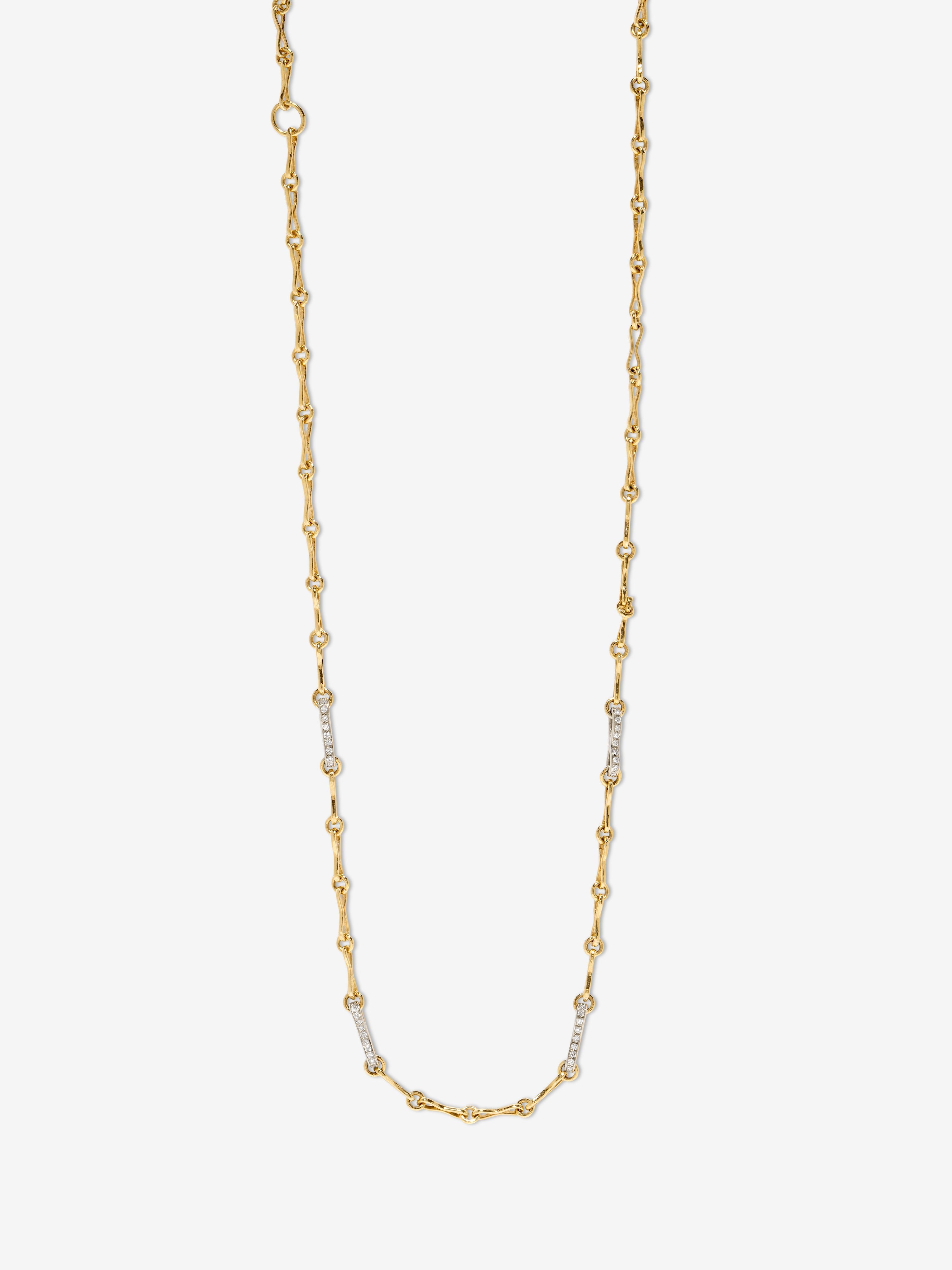 Small Circle-Link Handmade Chain with Diamond Links
