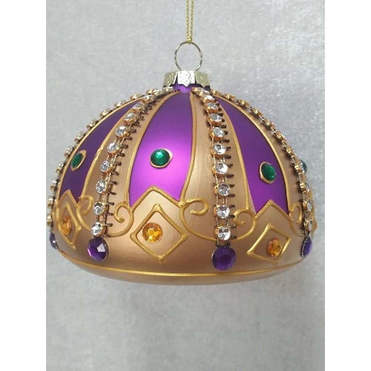 Mardi Gras Gold Foam Ornament with Jewels, 10CM - Front Porch Alabama