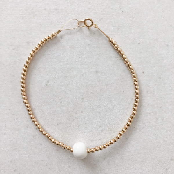 gold and porcelain bracelet 