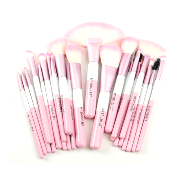 pink cosmetic brushes