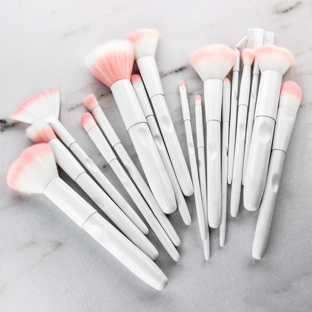 makeup brush set white