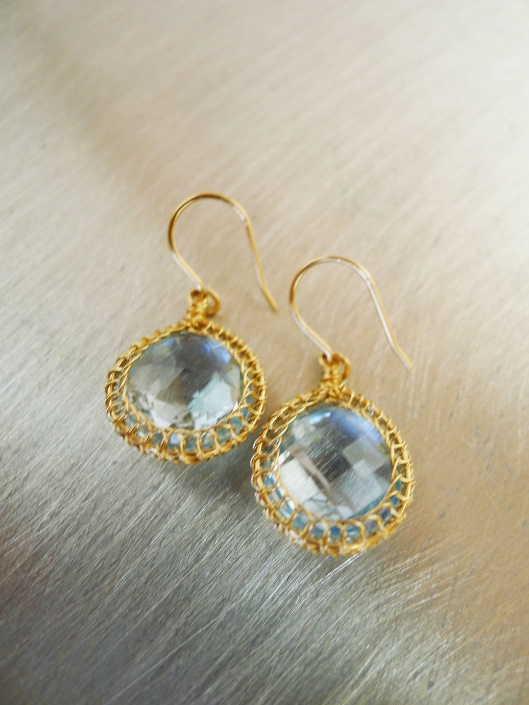 Blue Topaz Earrings & 14k GF