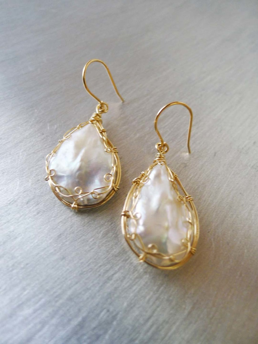 Versailles Baroque Pearl Earrings and 14KGF