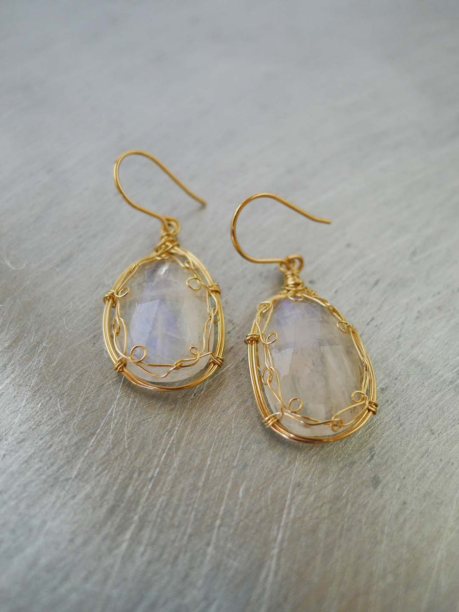 Versailles Moonstone and 14KGF Earrings