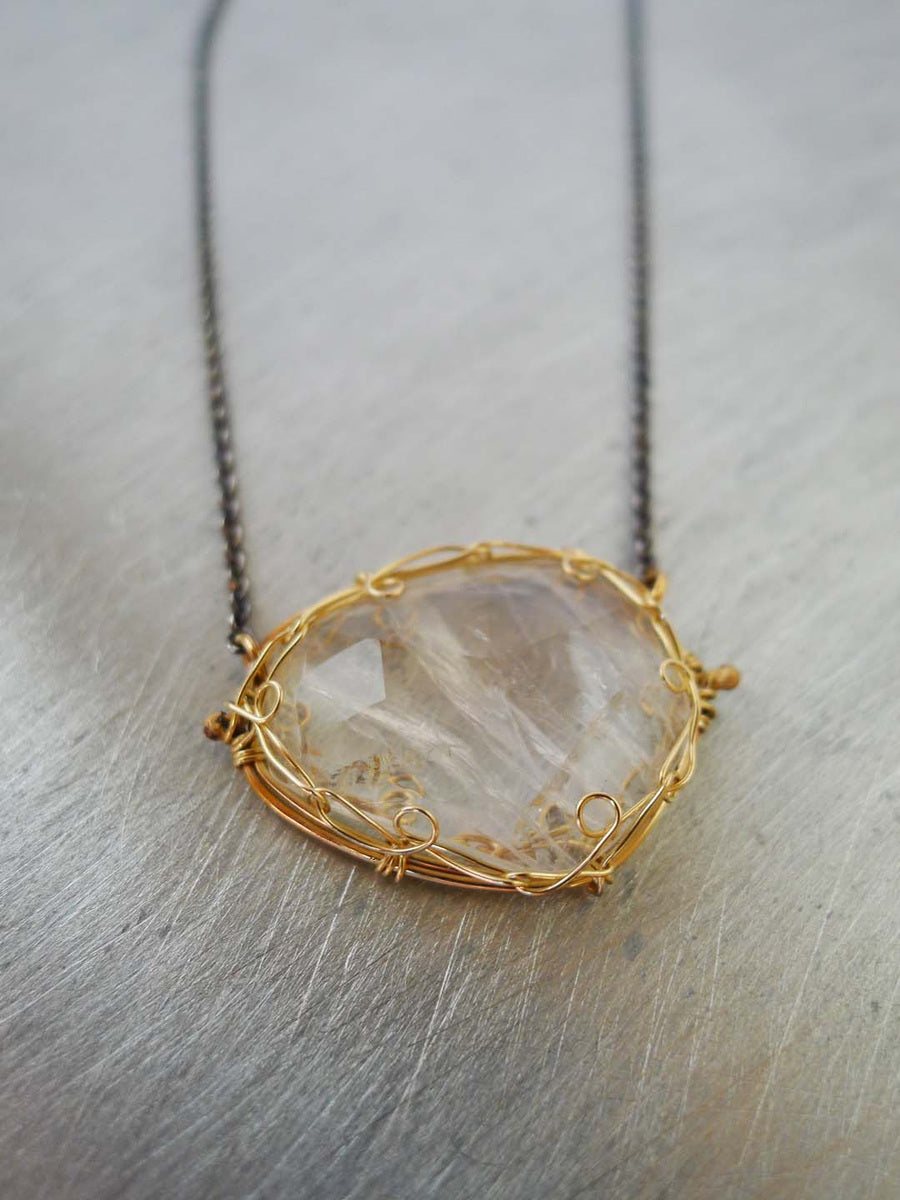 Versailles Moonstone and 14KGF Necklace