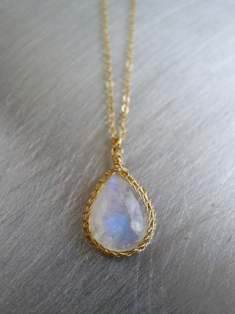 Moonstone and 14KGF Necklace