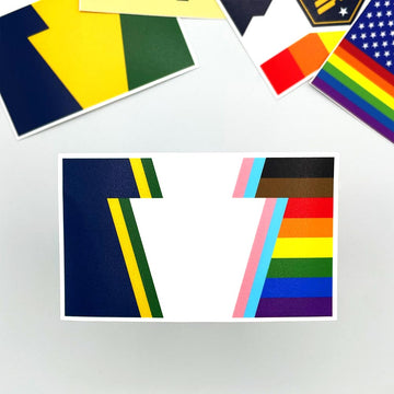 New Jersey LGBTQ Pride Flag Sticker, Weatherproof Vinyl Pride Flag