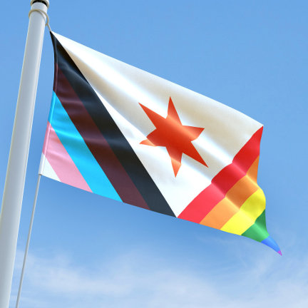 Pride version of the First Light Flag