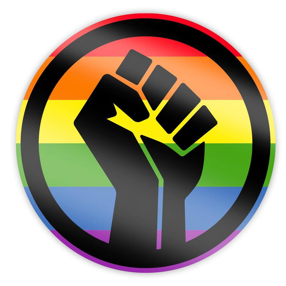 Black Lives Matter Pride Fist Sticker Holographic Fla