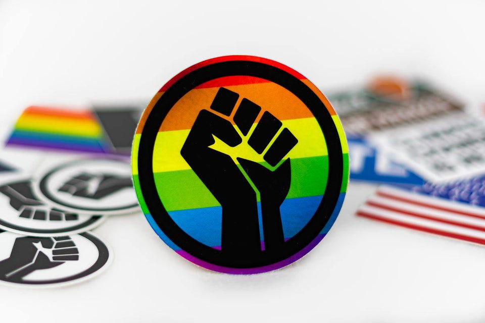 black fist pride flag