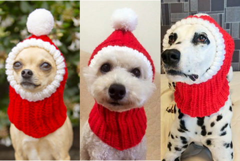 犬のクリスマスニット帽Ⅱ（手編み）｜ペットグッズ・ドッグアパレルの通販サイトINUTO（イヌト）