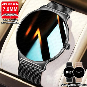 Ultra-Thin 1.43" Smart Watch HD AMOLED Screen Wireless Calling 100+ Sports Modes - SkgWatches