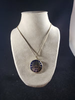 Tibetan Silver and Enamel Lotus Necklace