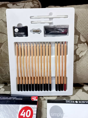 27pcs Deli Sketch Painting Carbon Pencils Set Student Art Supplies