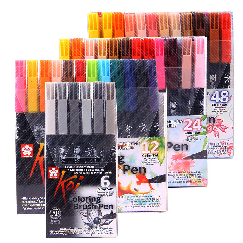 afstuderen Toeval Vlot SAkura Koi Coloring Brush Pen Marker Set of 12 , 24 , 48 – Rung