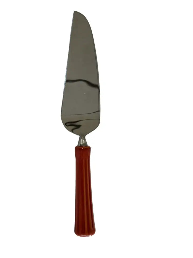 Fiesta Ceramic Handled Cake and Pie Server Stainless Blade Paprika