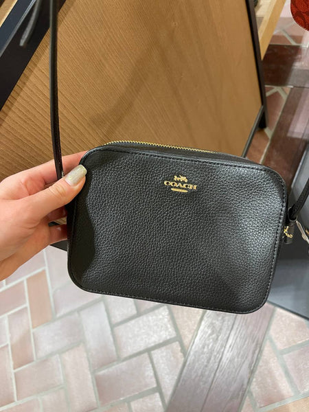 coach black camera bag