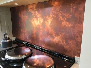 Aged Copper Backsplash Kitchen Trend