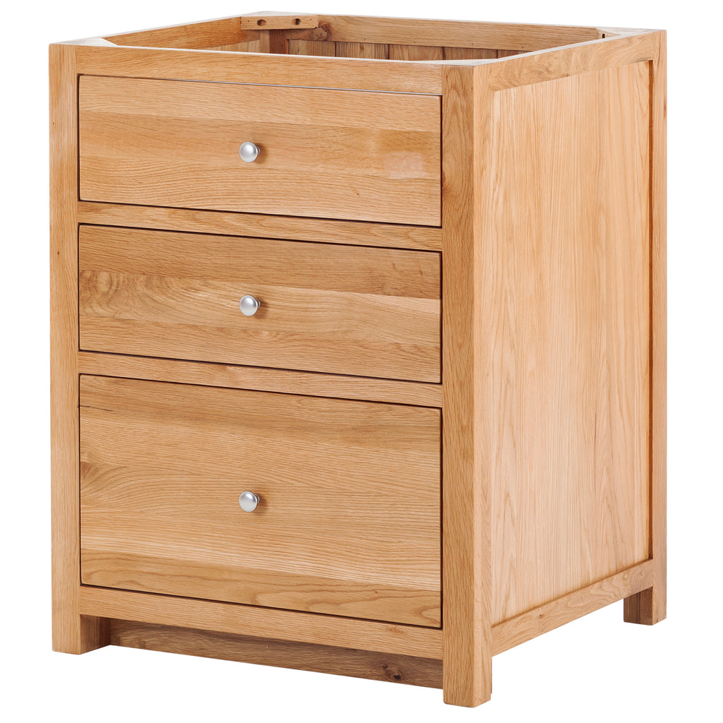 3 Drawer with Extra Large Bottom Drawer in Oak BespOak Kitchens