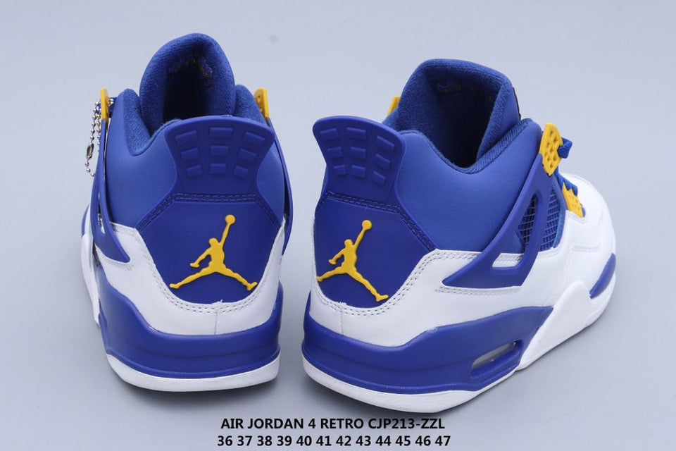 jordan 4 azul con amarillo