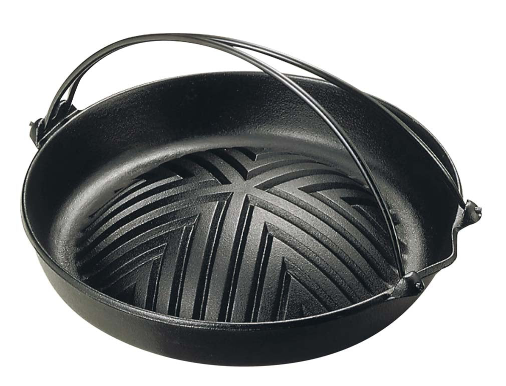 Nambu Ironware Cast Iron Mongolian Barbecue Pot with Handle 29cm