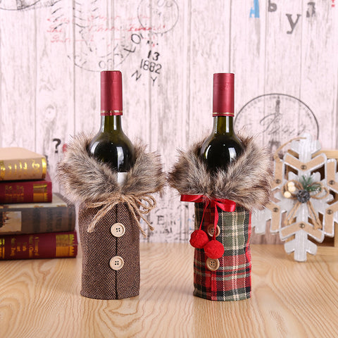 christmas, christmas gift, wine cover, wine bottle cover