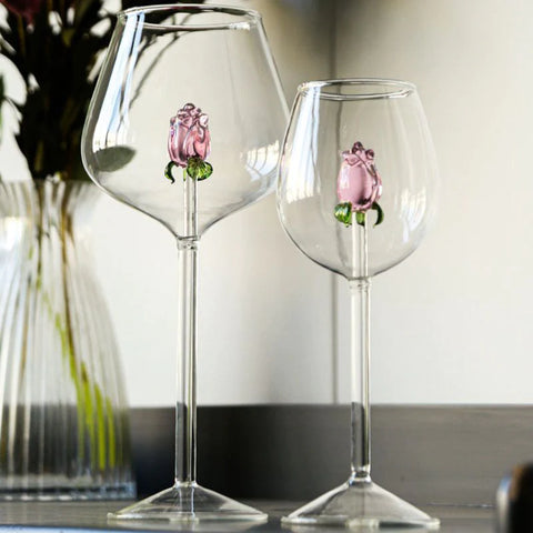 rose shape wine glass
