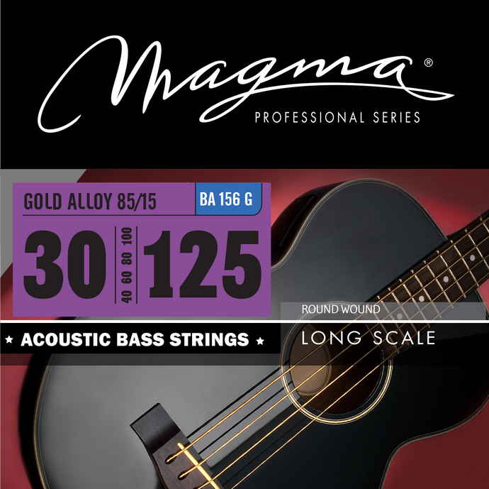 Magma Acoustic Bass Strings Light - Bronze 85/15 Round Wound - Long Scale 34'' 6 Strings Set, .030 - .125 (BA156G)