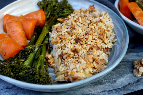 Walnut Crusted Chicken Tray Bake by Hayley Connor