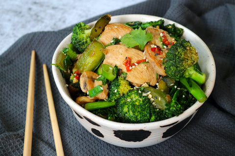 Asian Stir Fry Greens with Chicken