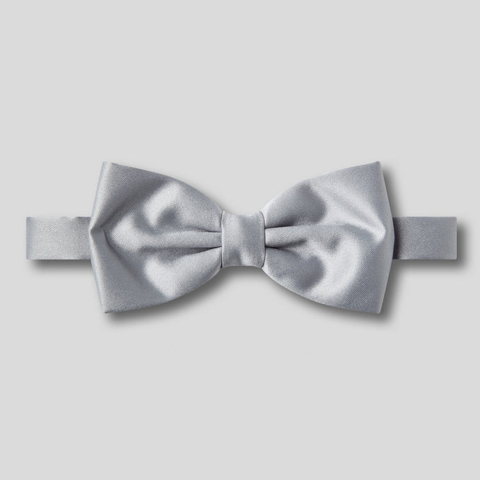 Folkespeare Silver Grey Plain Satin Classic Bow Tie