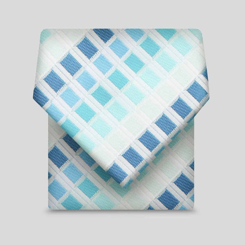 Turquoise And Cyan Geometric Classic Tie