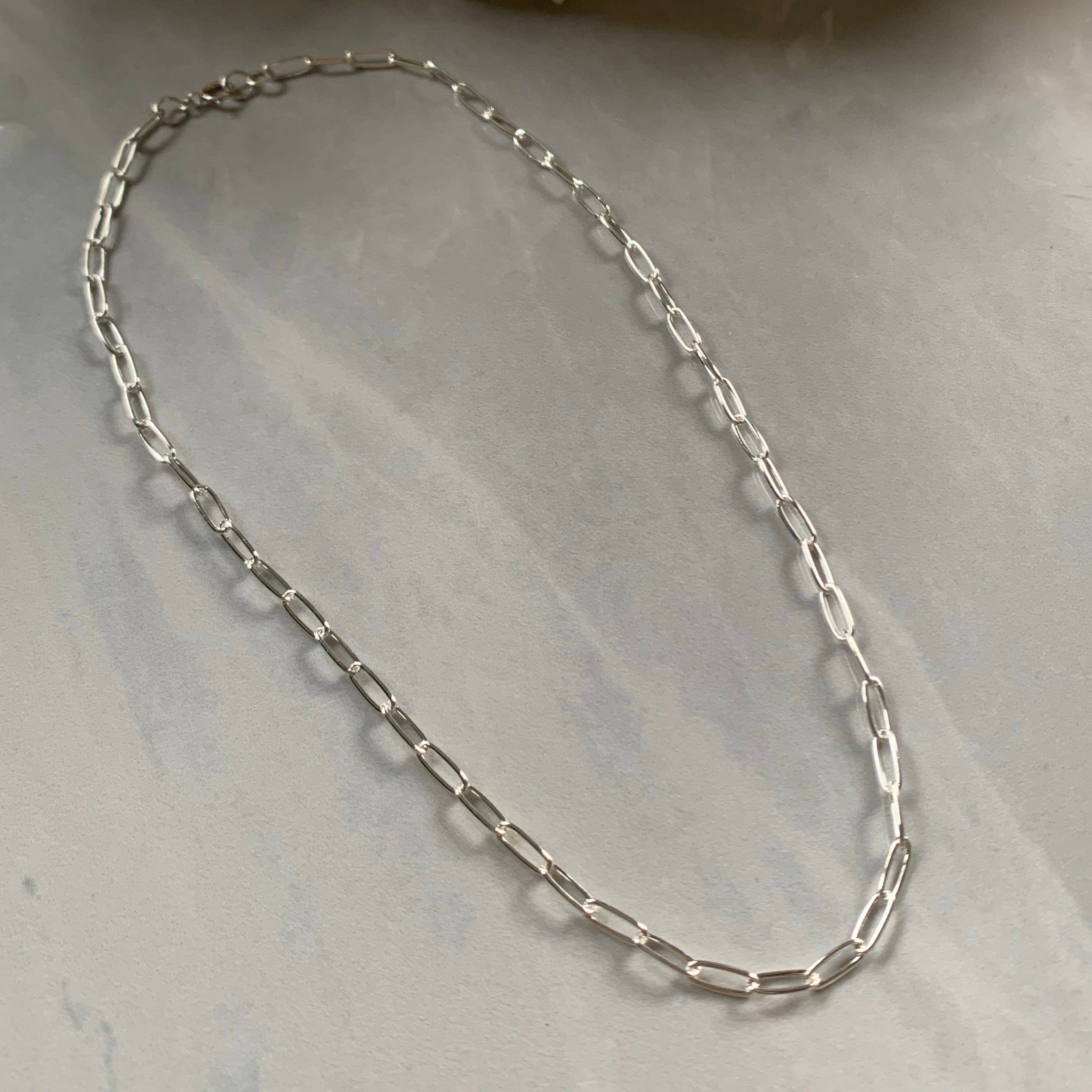 Silver PaperClip Chain Necklace - Jewelers Garden