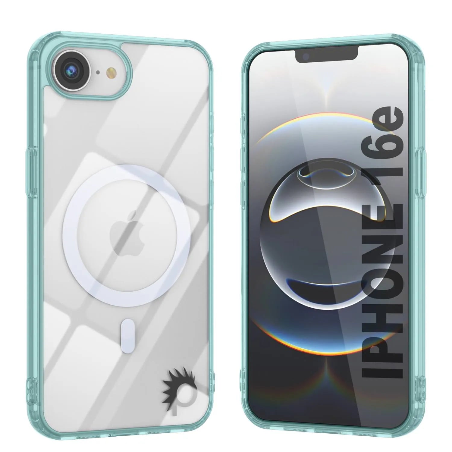 Punkcase iPhone 16e Magnetic Wireless Charging Case [ClearMag Series][Teal]