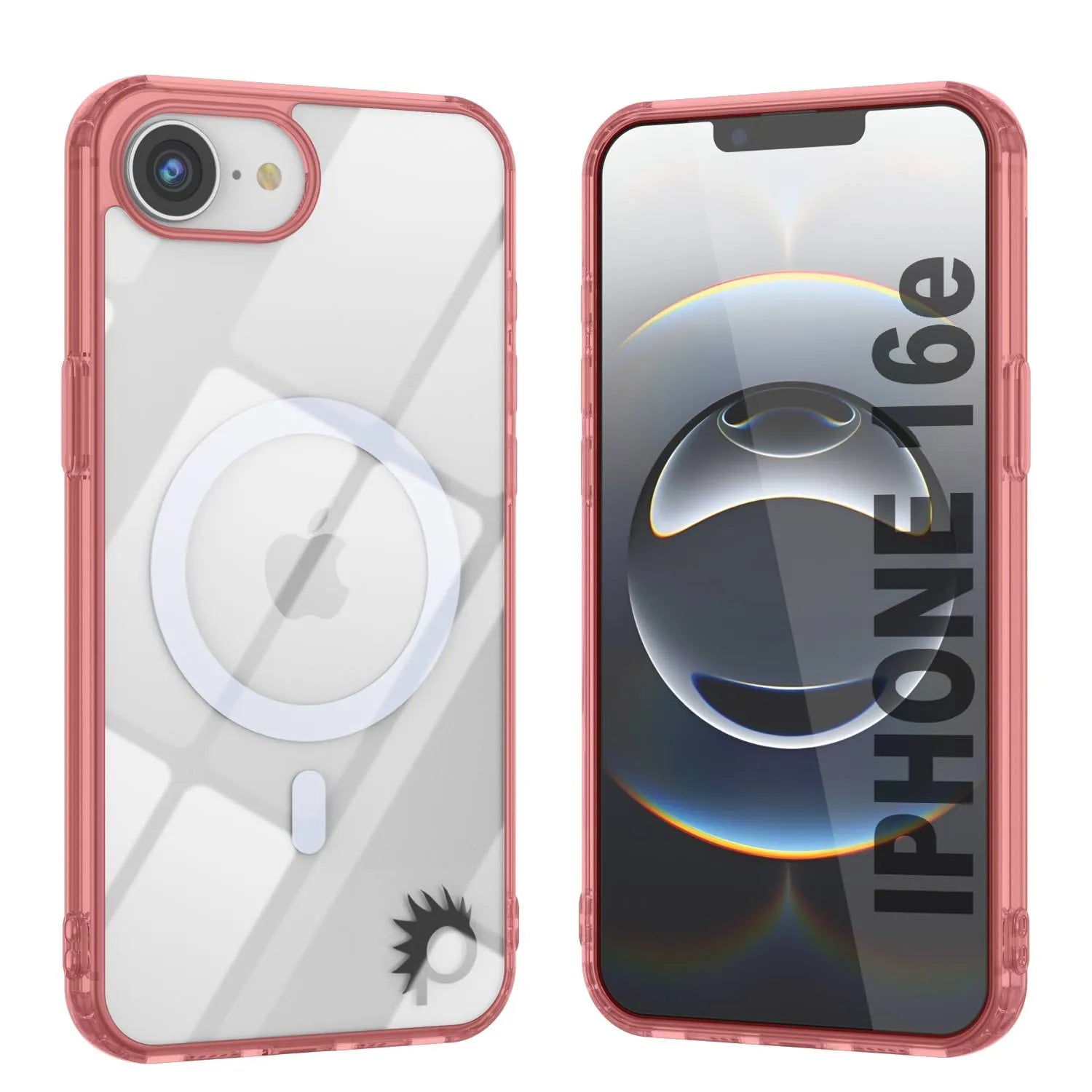 Punkcase iPhone 16e Magnetic Wireless Charging Case [ClearMag Series][Red]