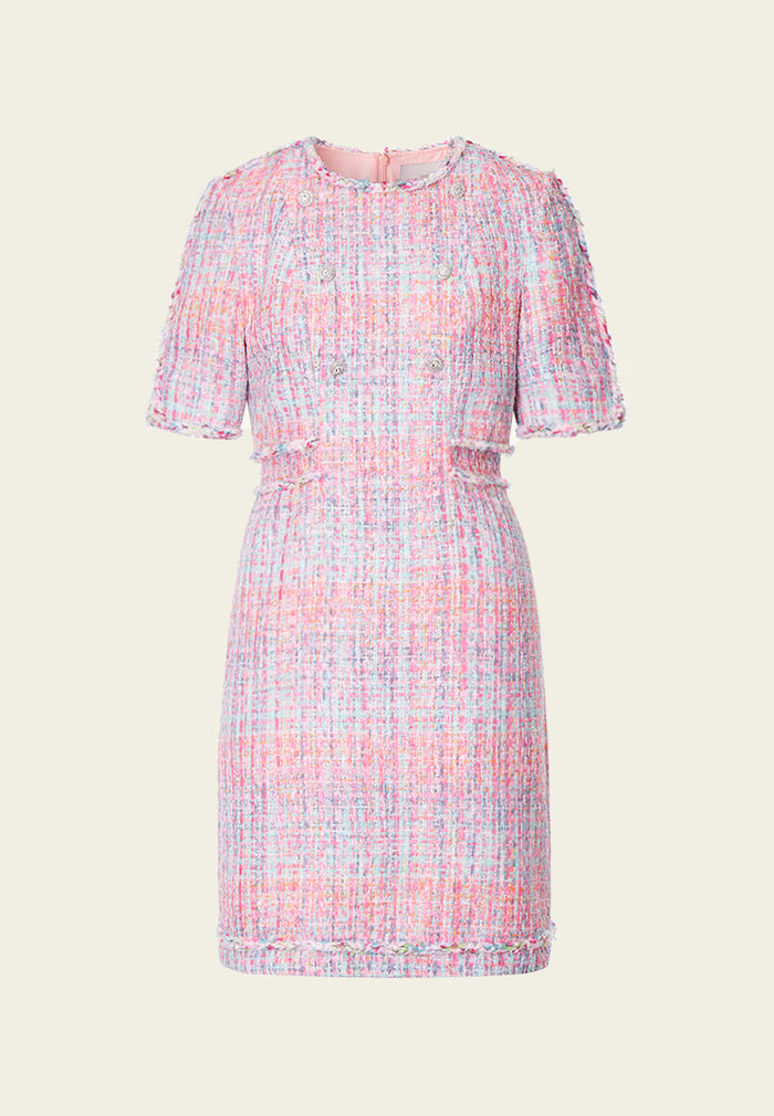 Light Pink Tweed Dress – MOISELLE