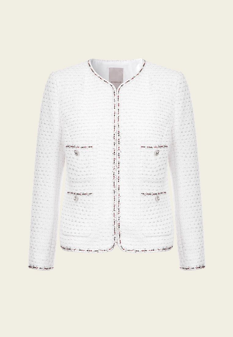 White Tweed Jacket – MOISELLE