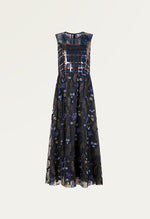Dark blue mesh Evening Dress - MOISELLE